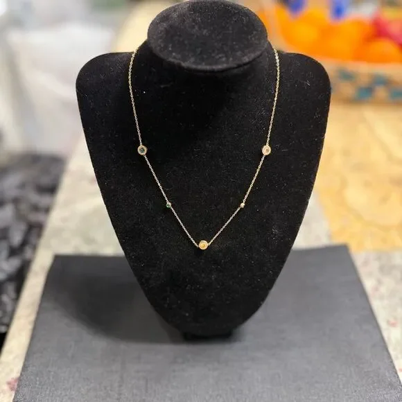 Nordstrom Gold Necklace with Gem Details - Picture 2 of 7